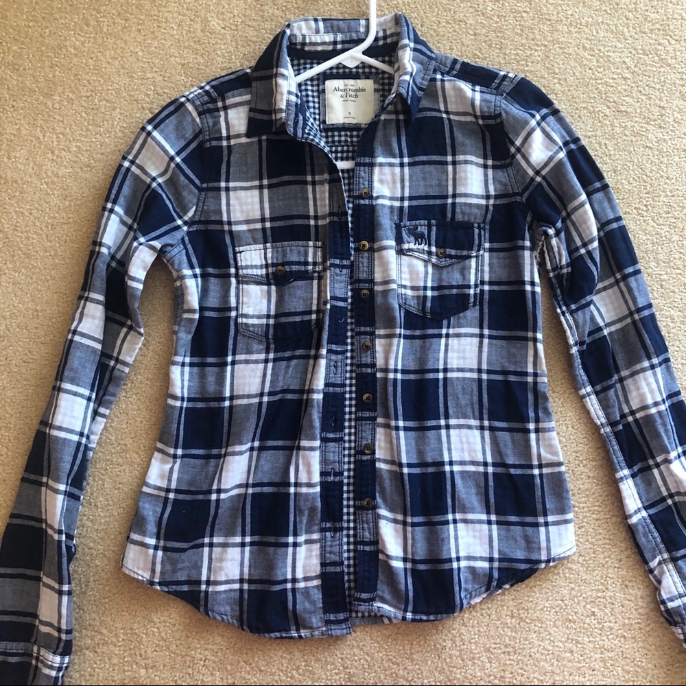 Abercrombie and Fitch navy flannel size small